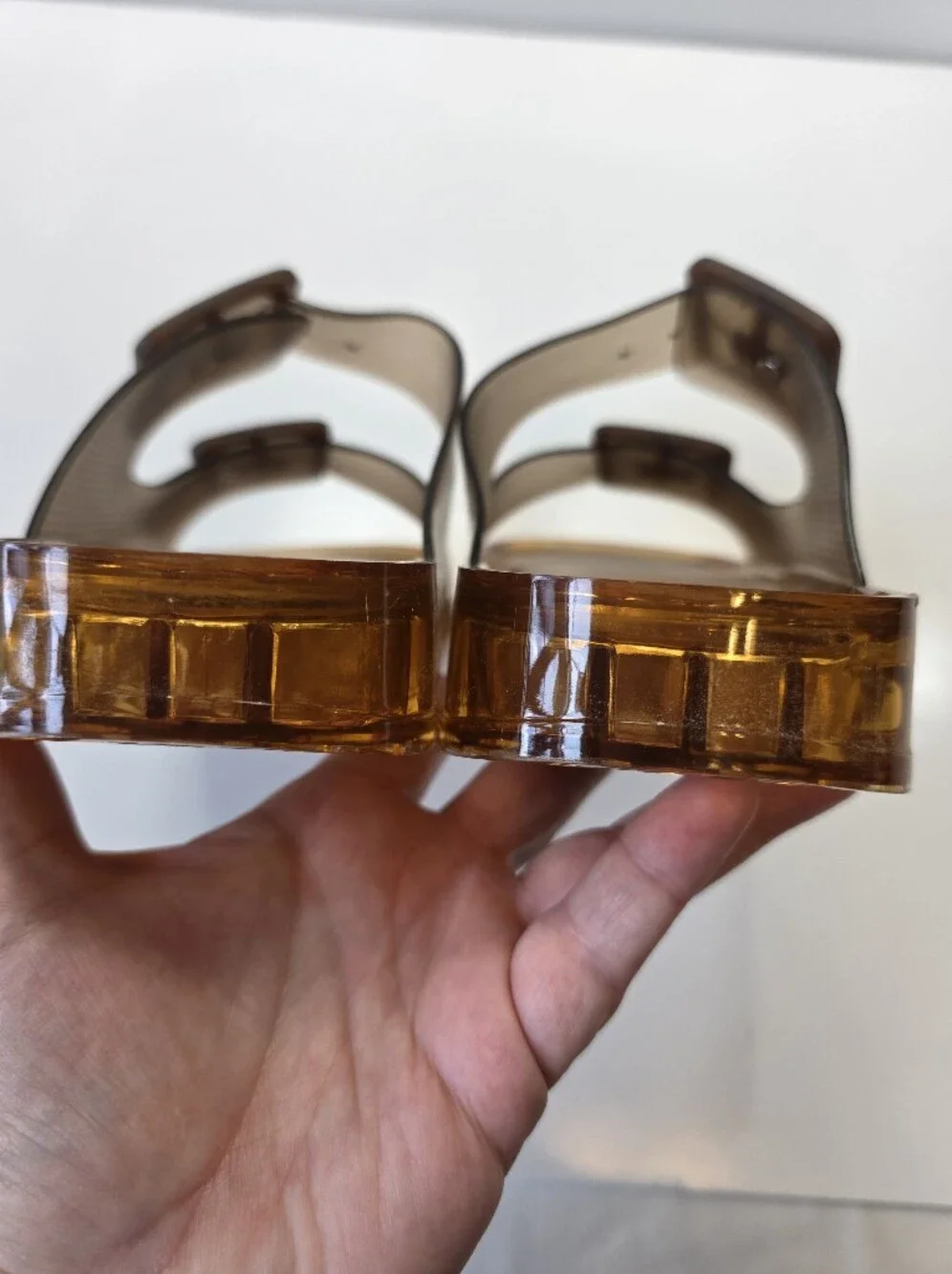 Cushionaire Amber Jelly Double Buckle Slide Sandals Size 8 - New